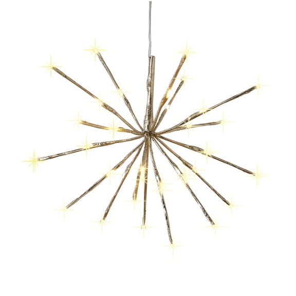 Indoor/Outdoor Mini Starburst Christmas Decoration with 32 LED Lights, Gold, 10.8', by Holiday Time