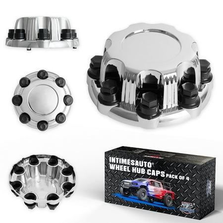 InTimesAuto Wheel Center Hub Caps for Chevy Chevrolet and GMC 8 Lug Replacement Hubcaps for OE # 15039488 15039489 9597169 9597170 Rims Set of 4 Chrome Premium ABS for Off-Road Tuning Enthusiasts
