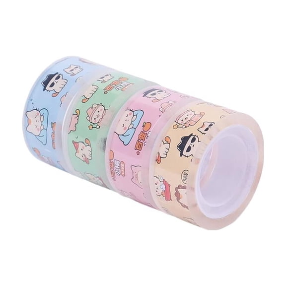 Cute Cartoon Washi Tape Set With Transparent Design Easy Tear PET Film For Journaling Scrapbooking And Gift Wrapping