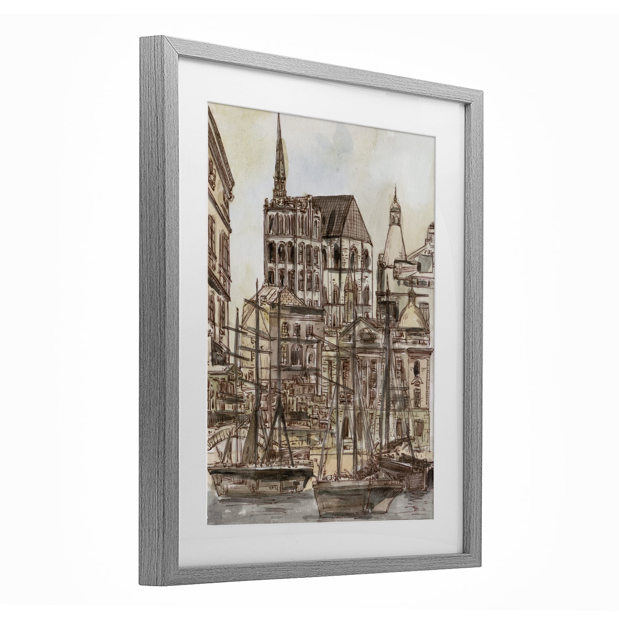 Stupell Industries Harbor of Salted Remnants Gray Framed Print Under Glass, design by Melissa Wang