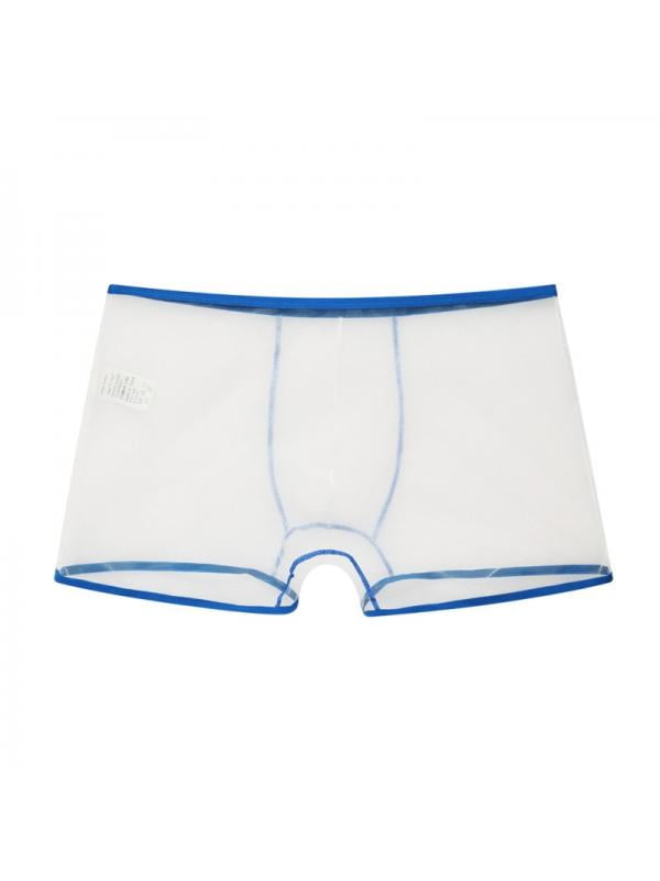 Men's Sexy Sheer Mesh Boxer Briefs Transparent Underwear Shorts ...