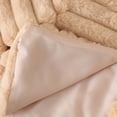thumbnail image 5 of OGLCCG Girl's Faux Fur Coat Long Sleeve Button Front Fuzzy Hooded Cropped Jacket Fall Winter Fluffy Sherpa Coat(Khaki,12-13Years), 5 of 8