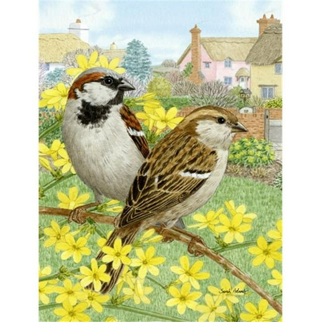 Carolines Treasures ASA2091GF House Sparrows Flag Garden Size