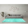 thumbnail image 3 of Ahgly Company Machine Washable Indoor Rectangle Persian Turquoise Blue Traditional Area Rugs, 8' x 12', 3 of 4