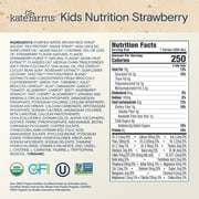 Kate Farms Organic Kids Nutrition Strawberry Shake, 8g Protein, 27 Vitamins and Minerals, Meal Replacement, Gluten Free, Non-GMO, 8.45 fl oz (12 Pack)