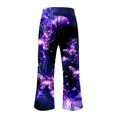 thumbnail image 3 of Lightweight Summer Trousers Women Ladies Cotton Linen Boho Trousers with Pocket Floral Printed Cropped Pants Elastic Waisted Wide Leg Trousers Vintage Ethnic Trousers Hippie Palazzo Pants, 3 of 4