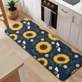 thumbnail image 5 of DarkBlue Sunflower Bee Pattern Kitchen Rug Mat,Kitchen Runner Rugs Non Skid Washable,Decorative Kitchen Floor Mats for Kitchen,Sink,Laundry,17"x47.2", 5 of 7