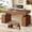 Brown, variant on 55.1" Farmhouse Electric Standing Desk with 3 Drawers and Storage Cabinet, Height Adjustable Executive Desk for Home Office