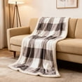 thumbnail image 4 of Sherpa Fleece Throw Blanket 51" x 59" Reversible Plush Fluffy Large Big Blanket Lattice Flannel Blankets for All Season Use, 4 of 6