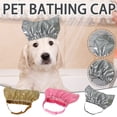 thumbnail image 1 of Fiudx Gorro de Ducha para Perros, Gorro de Baño para Mascotas, Lona Impermeable, Colores Dorado y Rojo Rosa, Ligero y Cómodo, Fácil de Usar, Apto para Perros Pequeños y Medianos, Tallas S y M., 1 of 2