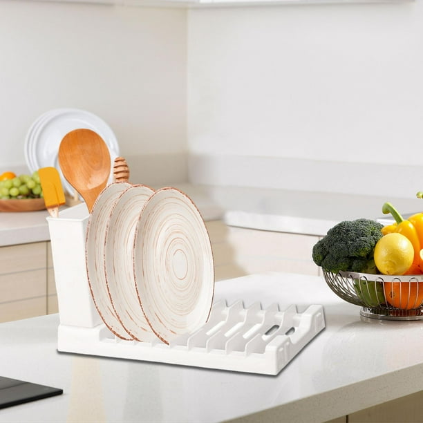 Estante para secar platos, soporte para tazas, soporte para utensilios, multifuncional, ahorro de espacio, escurridor de platos, estante de cocina para cocina y hogar