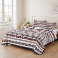 thumbnail image 2 of Quilts King Size Bedding Set, Red Vintage Boho Lightweight Quilted Comforter, Farmhouse Ethnic Tribe Classic Soft Reversible Bedspread Coverlet with Pillow Covers for All Season, 96" x 106", 2 of 9