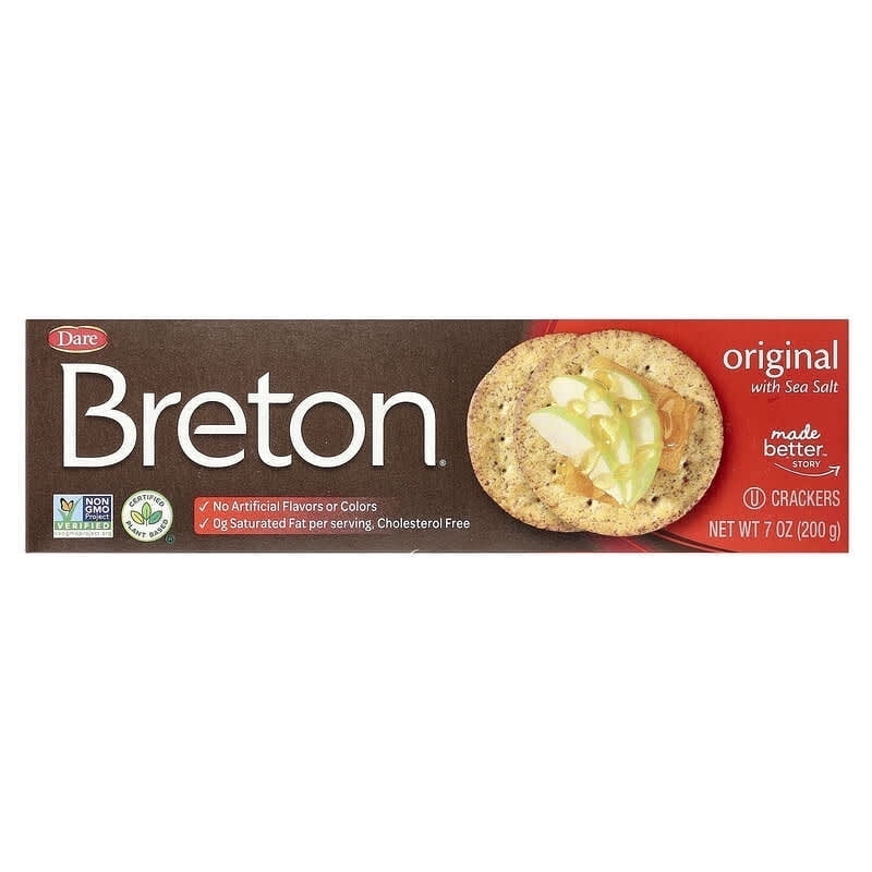 Dare Breton Multi-Grain Crackers - Gluten Free, Non-GMO, Kosher, 7.3 Oz Pack (12 Count)