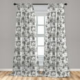 thumbnail image 5 of Ambesonne Grey and White Curtains, Inflorescence, Pair of 28"x63", Grey and White, 5 of 5