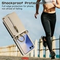 thumbnail image 3 of ELEHOLD Crossbody Case for Samsung Galaxy Z Flip 7, Wallet Case with Strap & Ring Holder, Leather Shockproof Cover with Kickstand,Beige, 3 of 9