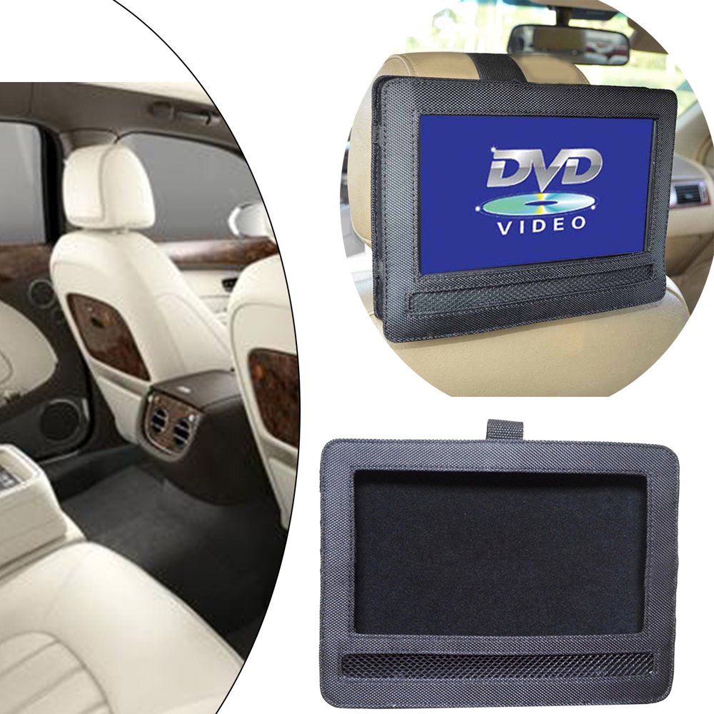 Walbest Universal Car Headrest Mount Holder Strap Bag for 9 Inch Swivel and Flip Style Portable