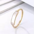 thumbnail image 5 of Women Ring Stainless Steel Gold Rose Gold Female White Shell Fashion Ring Sz 6-9, 5 of 5