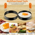 thumbnail image 2 of 6 Pcs Egg Ring Pancake Ring Set Stainless Steel Fried Egg Ring Griddle Pancake Shapers with Orange Silicone Handle for Breakfast Omelette Sandwich (Assorted Style, 3, 3.5, 4, 6, 8 Inch), 2 of 5