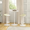 thumbnail image 2 of HOMCOM Round Bar Table for 2 People, High Pub Table with Steel Base, White, 2 of 9