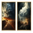 thumbnail image 2 of Designart "Storm Raging SPIRAL II" Storms Framed Wall Art Set Of 2 - Grey Landscapes Framed Canvas Set For Living Room Decor, 2 of 6