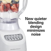 Hamilton Beach Smoothie Blender for Kitchen, 48 oz Jar for Smoothies and Shakes, White