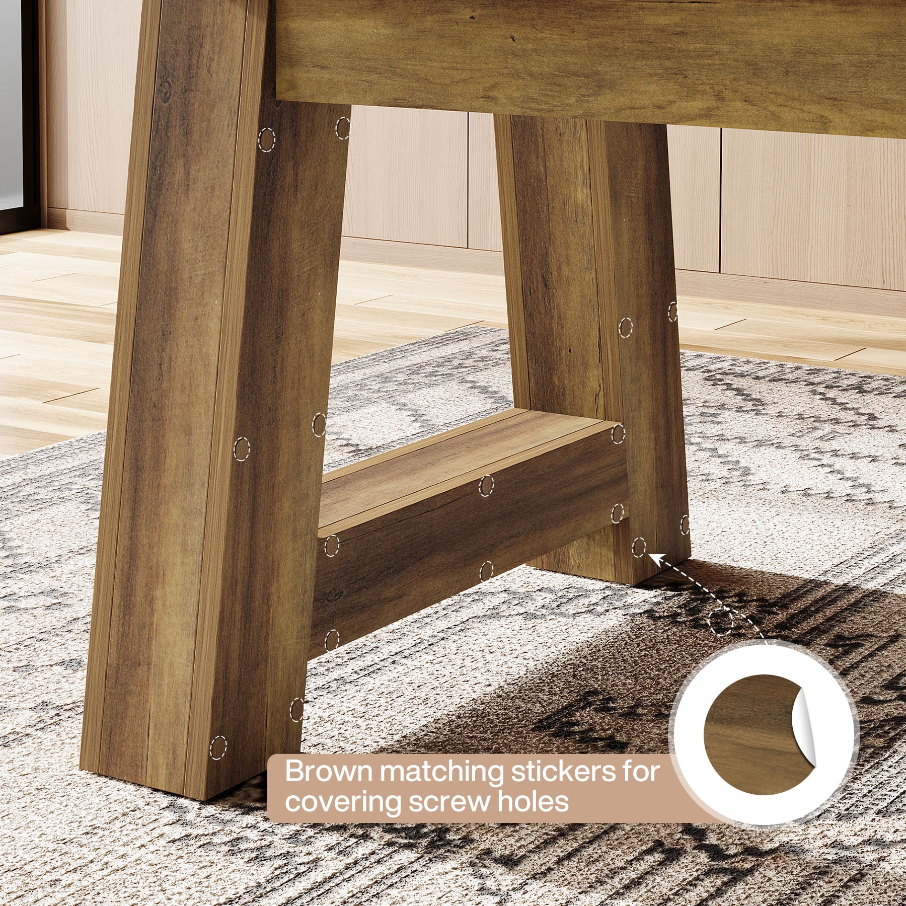 Tribesigns 70.5'' Long Dining Table for 6-8, Farmhouse Wooden Kitchen Table with Sturdy Legs for Home, Dining Room