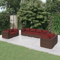 thumbnail image 1 of vidaXL 8 Piece Garden Lounge Set with Cushions Poly Rattan Brown, 1 of 4