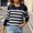 Navy, variant on Sweaters For Women Sevevn Women Striped Patchwork Knitted Sweater With Long Sleeved Round Neck Sweater Top