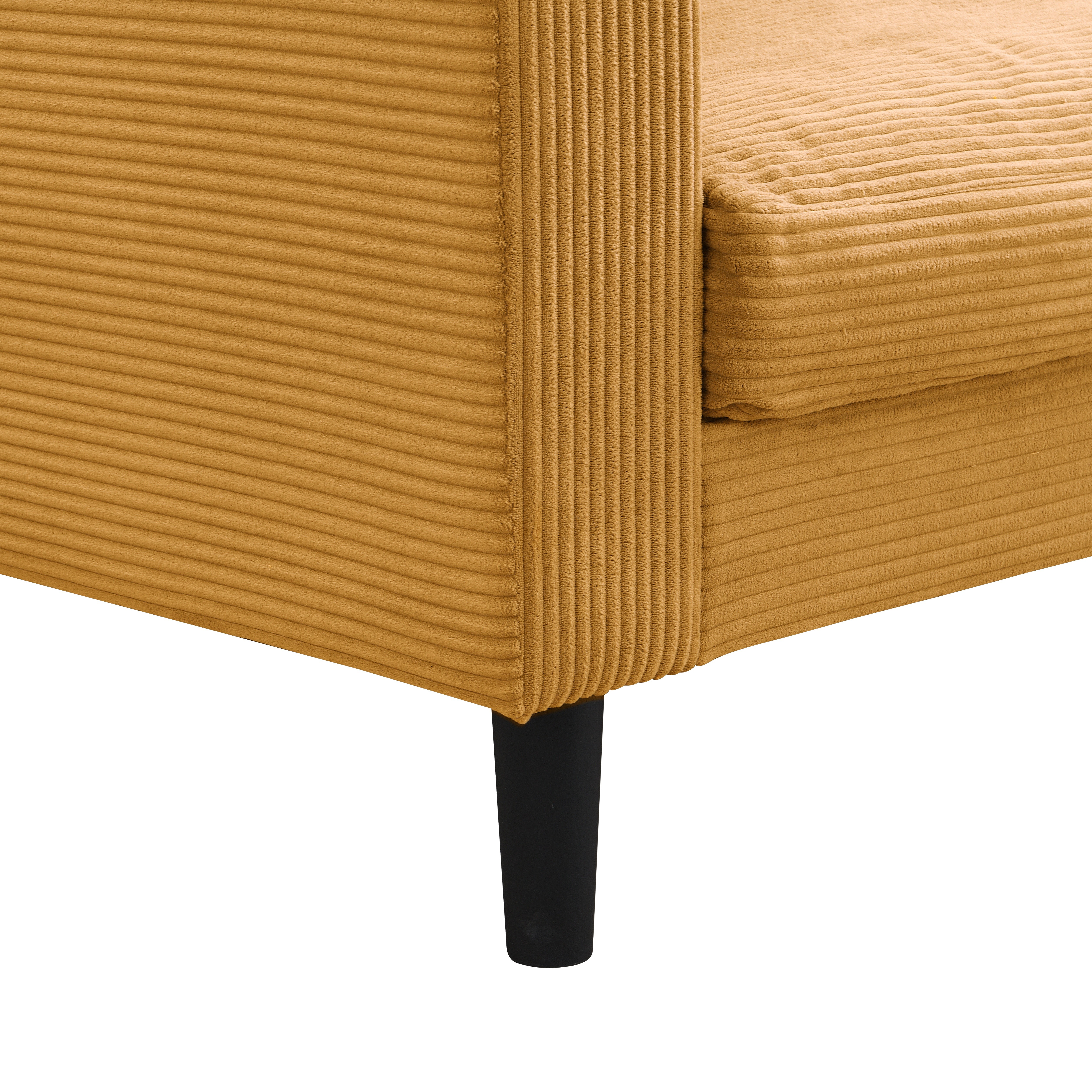 AUKFA 75" Corduroy 3-Seater Sofa,27.6" Deep Seat Sleeper Couch for Living Room, Orange