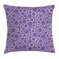 thumbnail image 1 of Mauve Decor Throw Pillow Cushion Cover, Abstract Geometric Linked Circles in Many Sizes Fractal Diameter Rings Print, Decorative Square Accent Pillow Case, 18 X 18 Inches, Violet White, by Ambesonne, 1 of 2