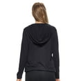 thumbnail image 3 of Expert Brand USA-Made Women's MoCA Cotton Blend V-Neck Cinch Hoodie, Black, Small, 3 of 5