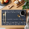 thumbnail image 2 of Rustic Botanical Placemats Set of 12, Japanese Herb on Black Simple Art Placemats for Dining Table, Place Mats for Kitchen Tabletop, Waterproof Wipeable Dining Table Mats Set, 2 of 9