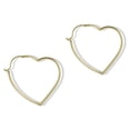 thumbnail image 4 of Pendientes de aro de acero inoxidable con forma de corazón para mujer, ideales para ir de compras, vacaciones, bodas y uso diario...   JM, 4 of 5