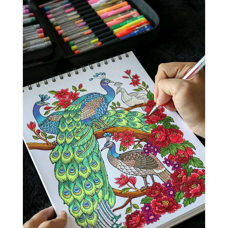 adult colorit gel pens 96 artist quality coloring books premium ink gel  pens set 638037929522