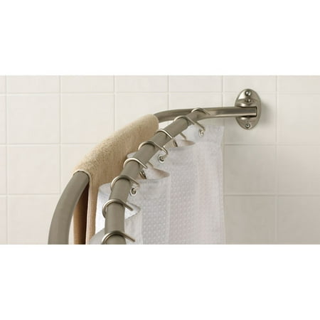 double curved shower rod chrome