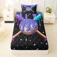 thumbnail image 3 of Erosebridal Purple Dripping Black Grid Purple & Cyan Baseball & Bat Graphic Twin Sheet Sets 3pcs, Sport Graphic Bedding for Boys And Girls Kids,Super Cozy Room Decor, 3 of 5