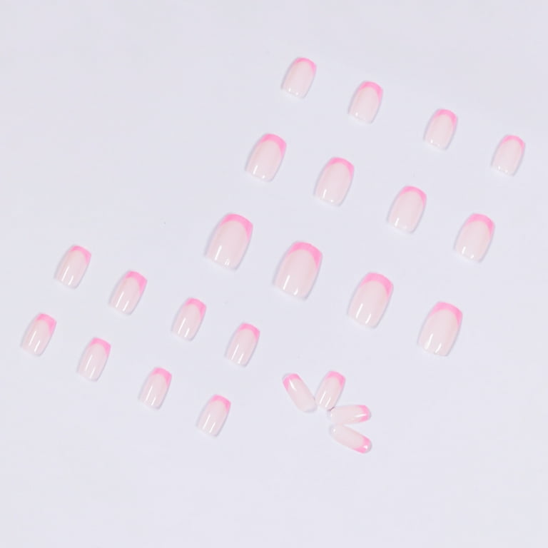 24pcs/Box Pink Artificial Fashion Manicure Tool Fake Nails Wearable Nail Tips French False Nail Tip ORANGE