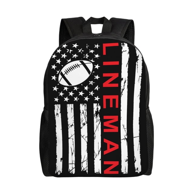 Mochilas escolares de liniero de fútbol americano para estudiantes, mochilas de viaje, bolsos para portátil, bolsos de hombro para hombres y mujeres.