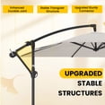 thumbnail image 5 of FUNDAZE 8x8ft Hanging Cantilever Patio Umbrella with Base, Square Outdoor Sun Shade with Crank & Tilt for Garden, Backyard, Deck,Off-white, 5 of 10