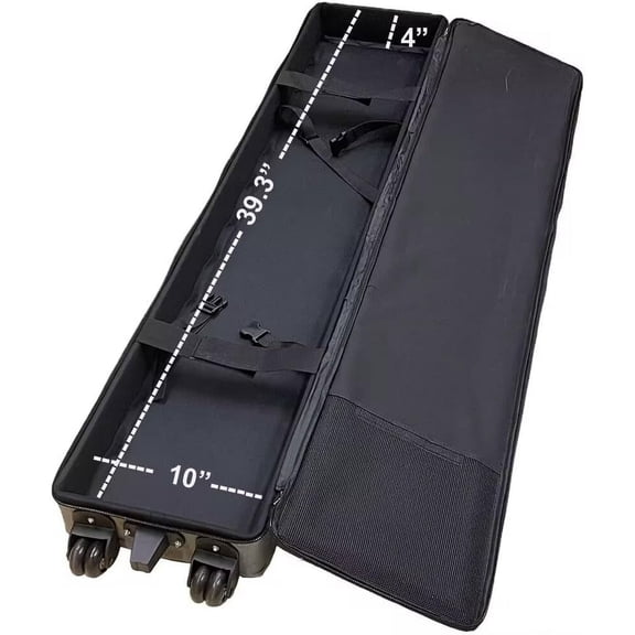 Padded Carrying Case for Roll Up  Stands with Handles and Wheels ，Case inside size: （39.3" L x 10" W x 4" H）