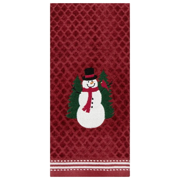 RITZ 100% Cotton Kitchen Towels, Snowman– Absorbent Dish Towels for Drying & Cleaning – Soft & Durable (Set of 2)