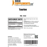 BulkSupplements Taurine Powder - Gluten Free, 2g per Serving - 100 Grams (3.5 oz) - 50 Servings