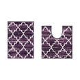 thumbnail image 5 of Better Trends 2-Piece Bathroom Rug Set, 17"x24" & 20"x20", 100% Cotton Soft Water Absorbent, Non-Slip Bath Mat Machine Washable - Ideal for Sink, Toilet Base, Tub or Shower Savio Collection - Purple, 5 of 7