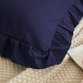 thumbnail image 3 of Ayanshi Bedding Ruffle Pillow Shams Queen Size Set of 2, 20X30 -Ruffled Fringe Design Pillow Cases Soft & Smooth - Unique Collection Pillow Covers 20X30 - Navy Blue, 3 of 7