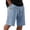 Blue #1, variant on Men's Soft French Terry Athletic Shorts Elastic Drawstring Waist Curved Cut Seam Knee Length Lounge Shorts Gray M