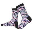 thumbnail image 2 of KLL Plaid Flamingo Print Cool Socks Men's Women's Crew Socks Funny Crazy Novelty Stockings, 2 of 7