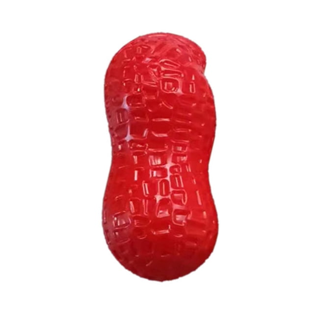 Juguete chirriante para perros, juguete para masticar cachorros con forma de maní resistente a las mordeduras, juguete para masticar para peluche rojo