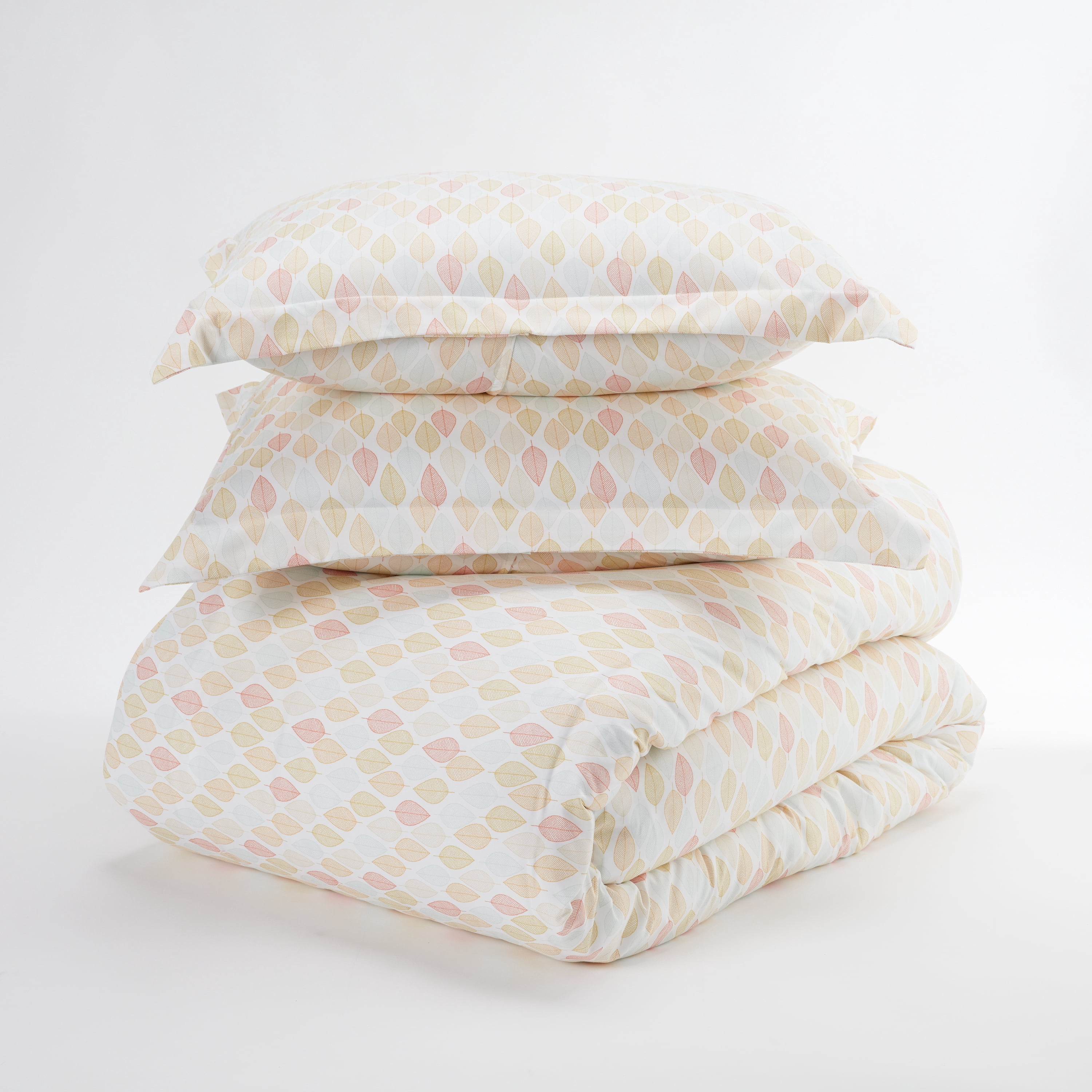 Noble Linens Yellow Fall Foliage Pattern 3-Piece Duvet Cover Set, King/Calking
