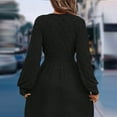 thumbnail image 5 of BLTIBY Women's Sweater Dress Long Sleeve V Neck Solid Color Fall Winter A Line Mini Dresses Casual Fashion Soft Knit Clothes Black M, 5 of 6