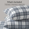 thumbnail image 4 of California Design Den Yarn Dyed Flannel Bed Sheets King Size Set - Triple-Brushed 100% Cotton, Deep Pockets, Made in Portugal - Blue Plaid, 4 of 8